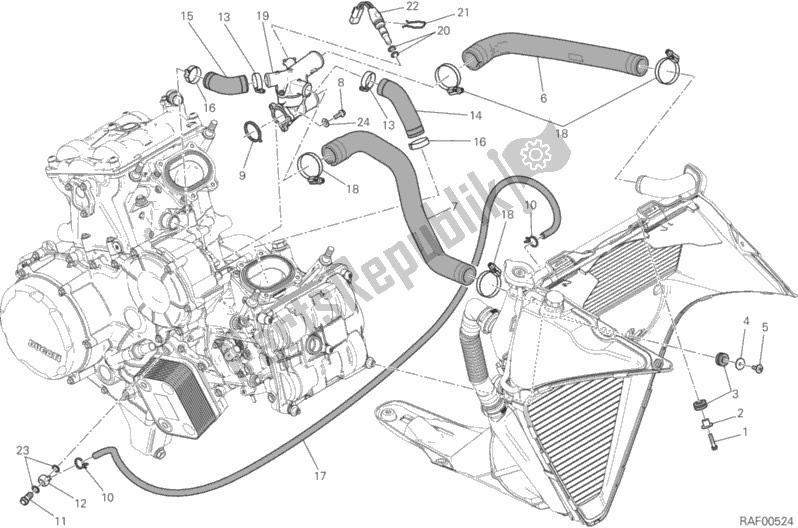 Wszystkie części do System Ch? Odzenia Ducati Superbike 1199 Panigale ABS Brasil 2014